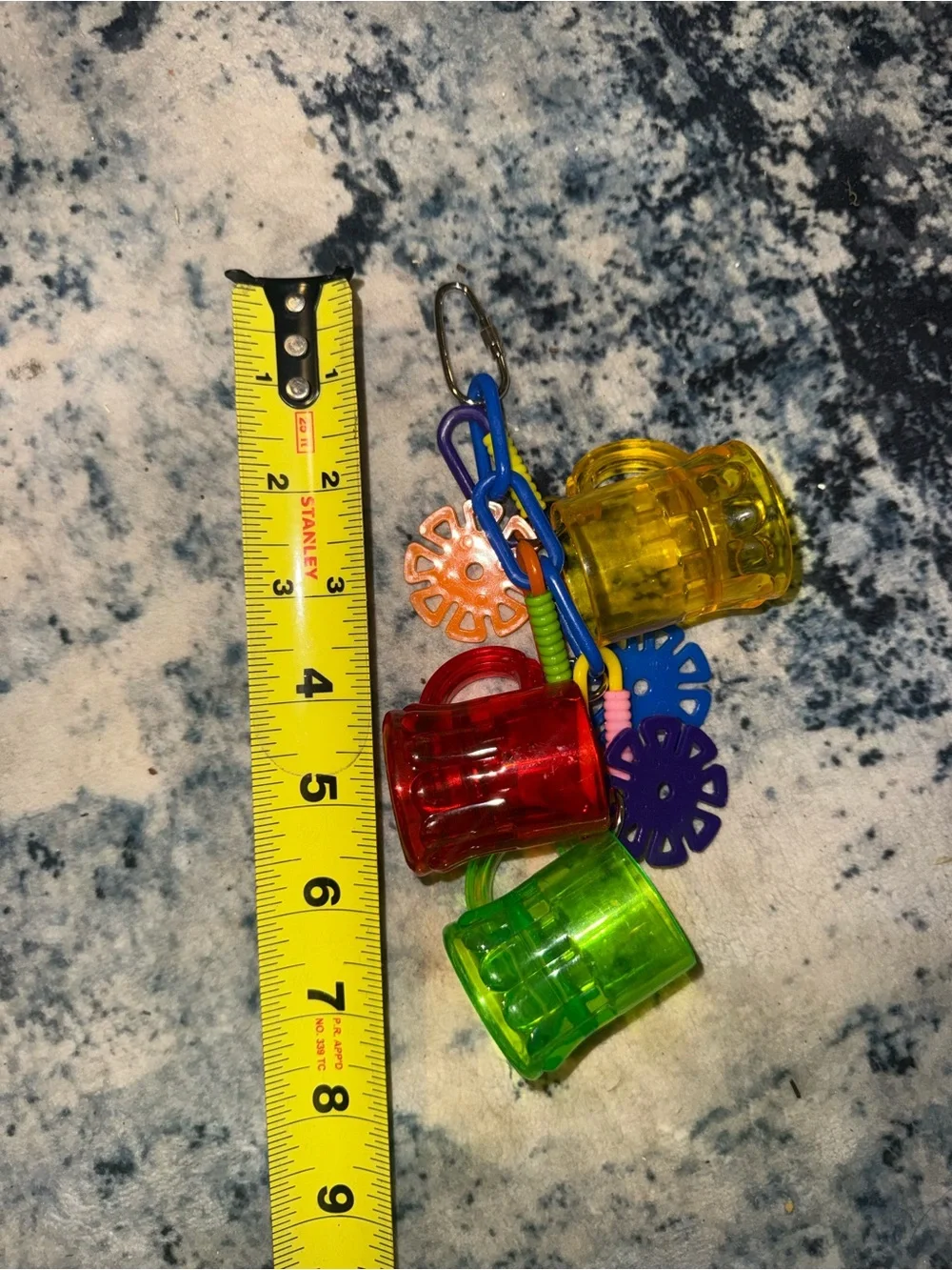 Colorful 3-Cup Mug Forager Hanging Parrot Bird Toy Treat Puzzle